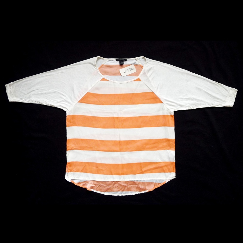 NWT Striped 3/4 Sleeve Raglan Style Top/Shirt S